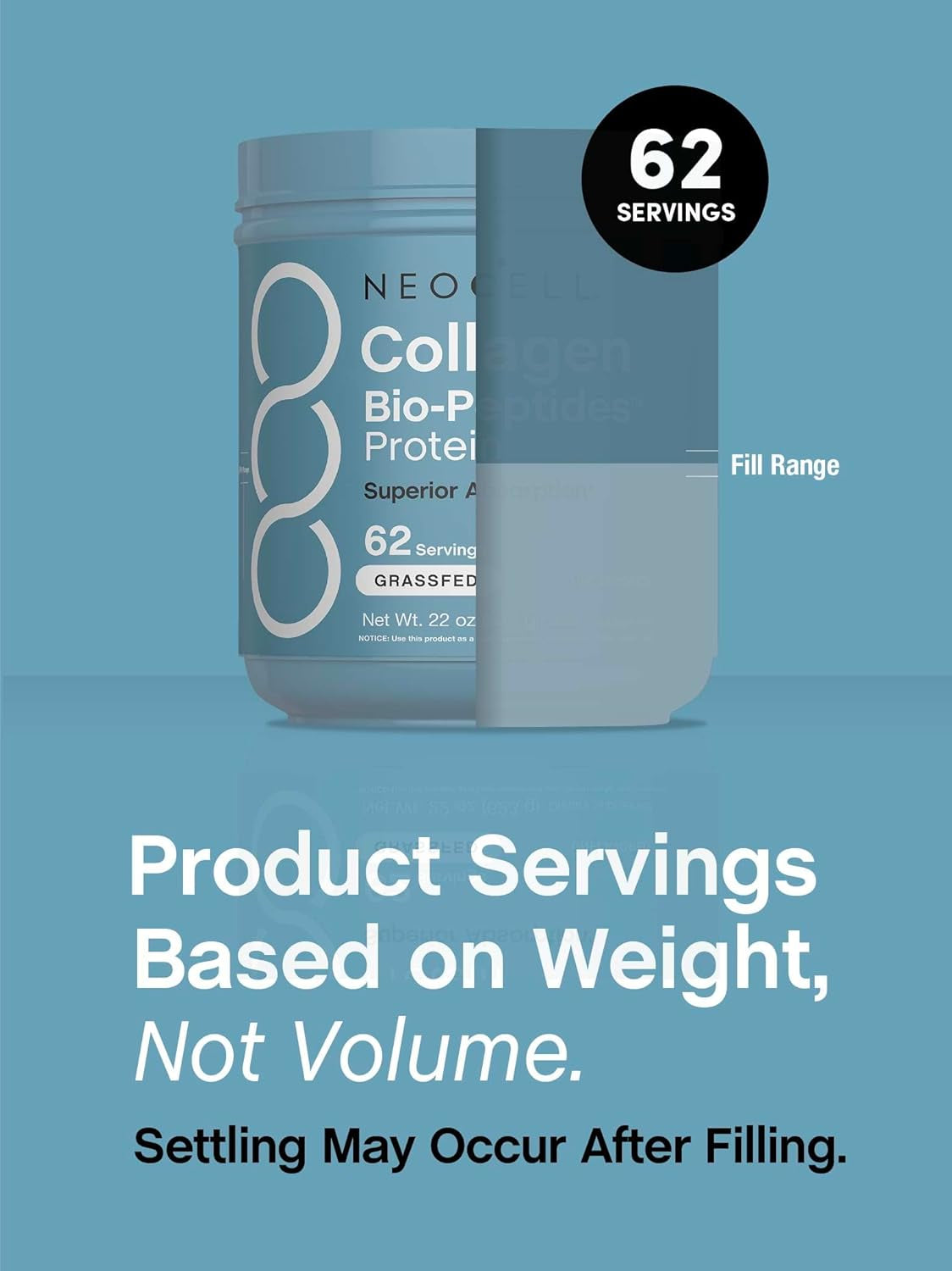 Collagen Bio-Peptides Powder | 22Oz | Super Hair, Skin, and Nails | Superior Absorption | Grassfed Protein Supplement | Advanced with 18 Essential Amino Acids