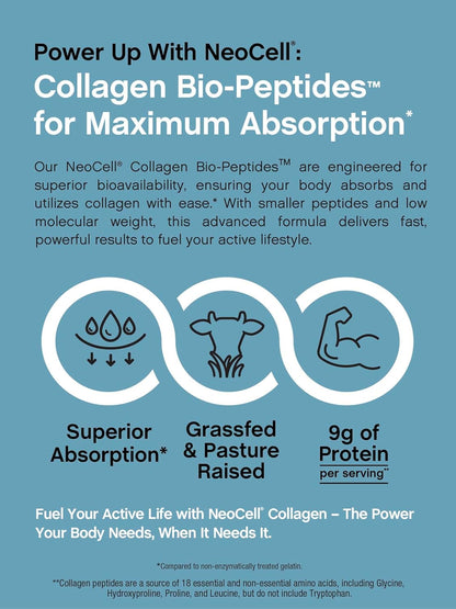 Collagen Bio-Peptides Powder | 22Oz | Super Hair, Skin, and Nails | Superior Absorption | Grassfed Protein Supplement | Advanced with 18 Essential Amino Acids